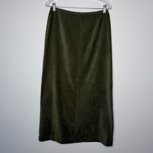 Vintage Norton McNaughton Olive Green Moleskin Maxi Skirt